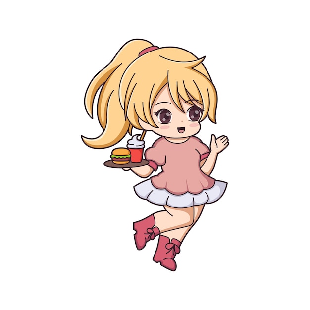 chibi anime character design illustration
