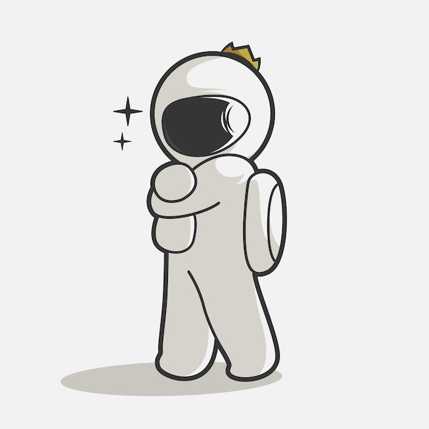 Vector chibi astronaut act cool art illustration