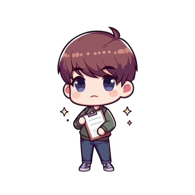 Vector chibi boy kid xinh tươi ai image generated