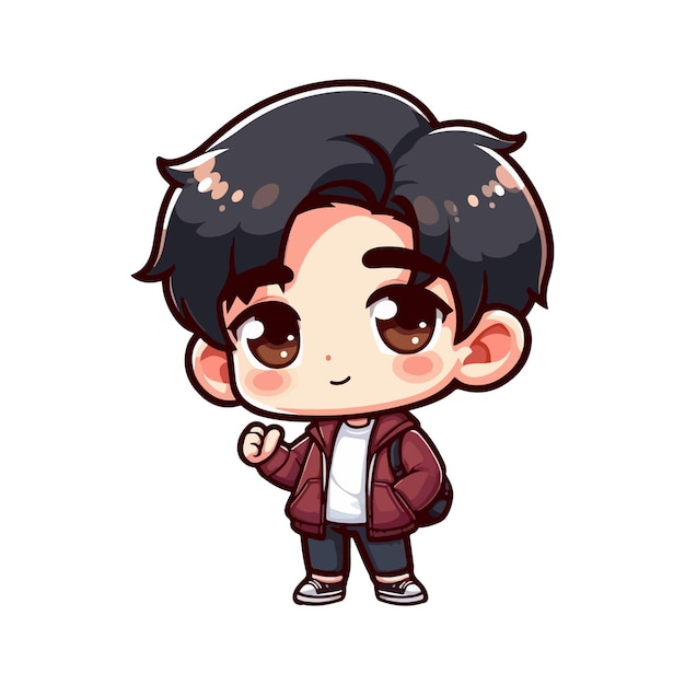 Vector chibi boy kid xinh tươi ai image generated