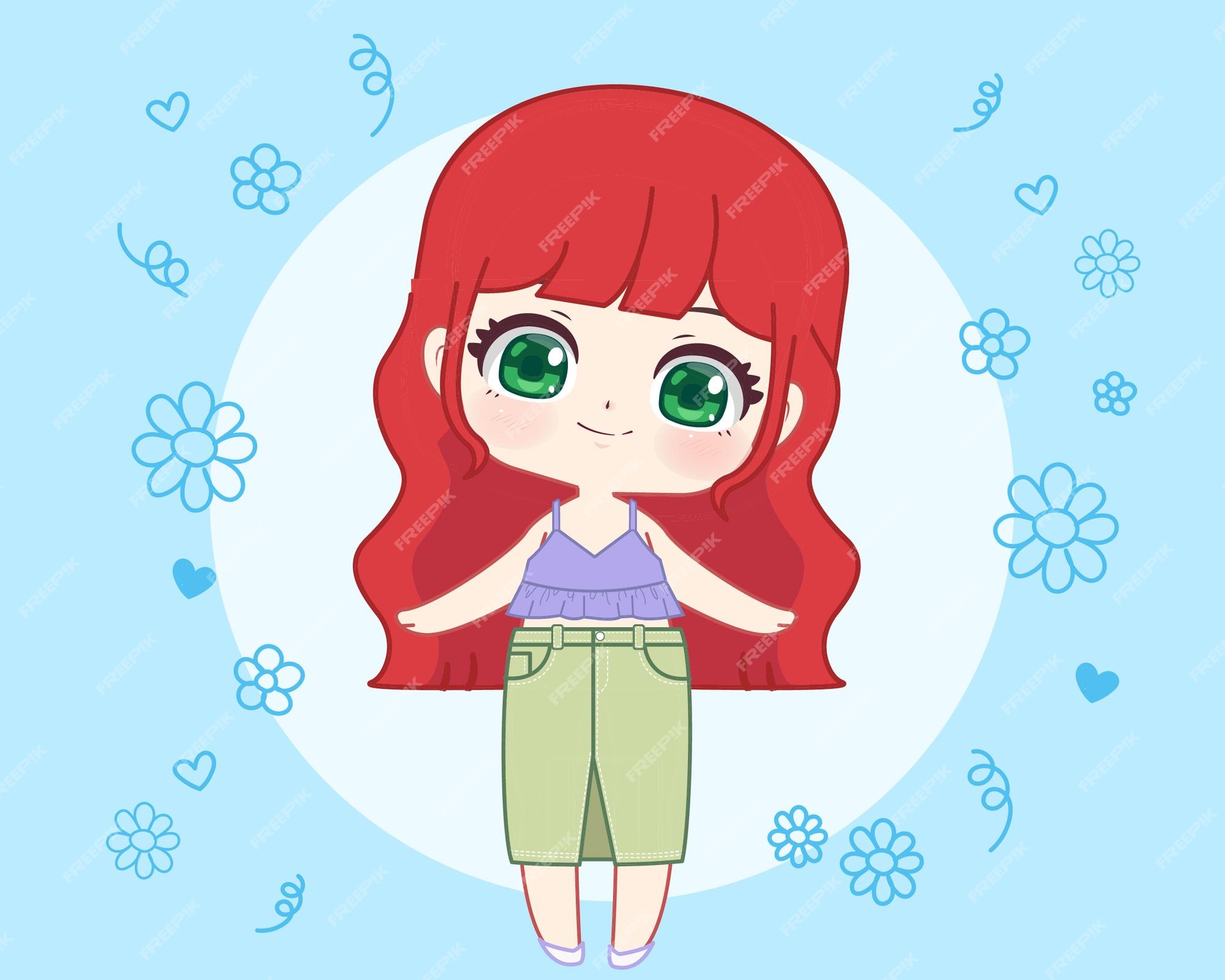Chibi Character with Blue Hair - wide 9