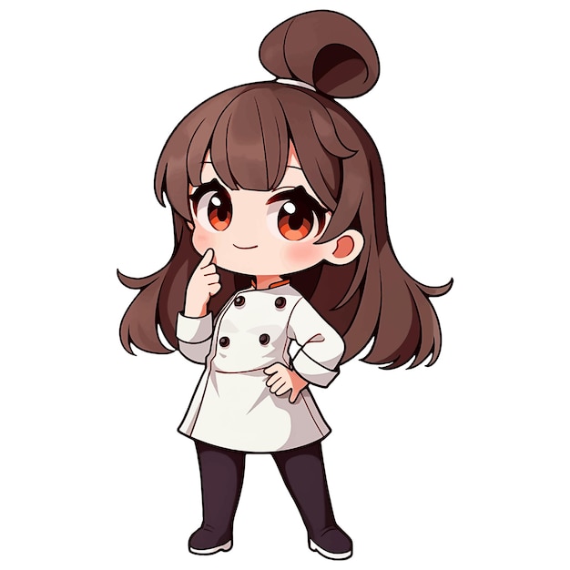 Vector chibi cute chef girl