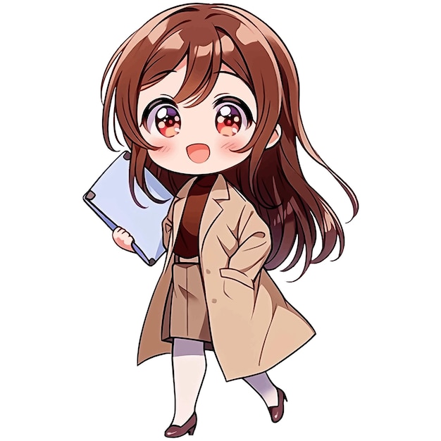 Vector chibi cute teacher