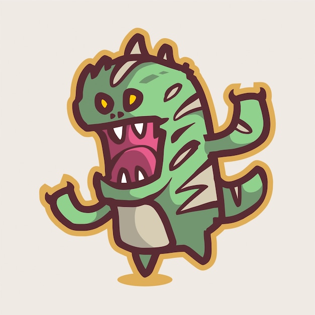 Logo della mascotte di chibi dino