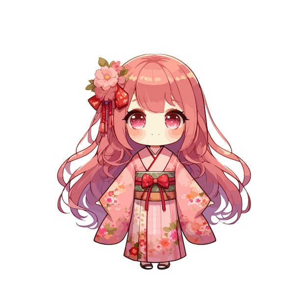 chibi girl kimono ai generated image