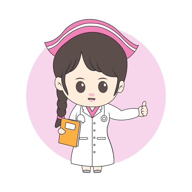 chibi girl nurse mascot for logo