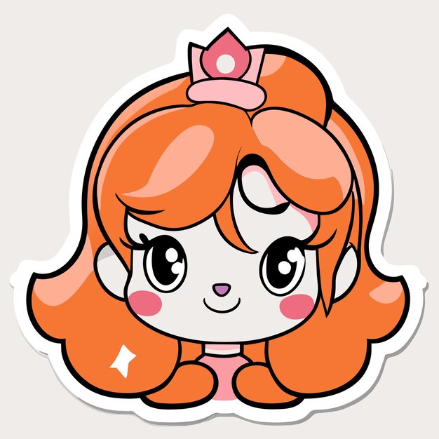 Chibi manga kawaii cute girl hand drawn cartoon sticker icon concept isolated illustration