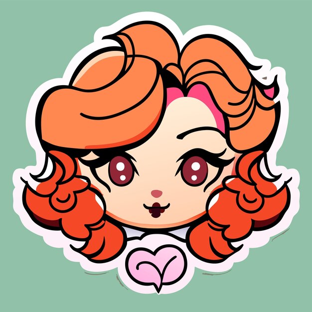 Vector chibi manga kawaii cute girl hand drawn cartoon sticker icon concept isolated illustration