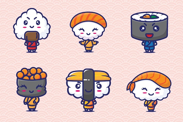 chibi mascot japanese food