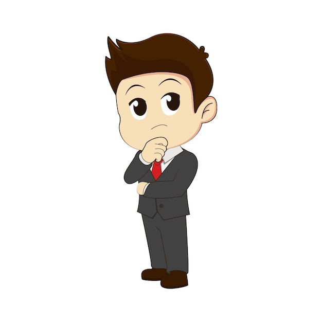 Chibi Office Thinking Pose