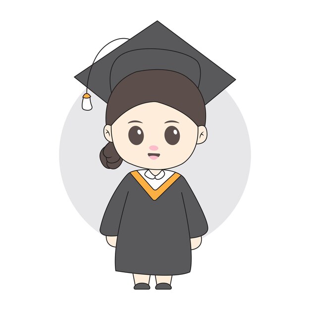 Vettore chibi wisuda 8