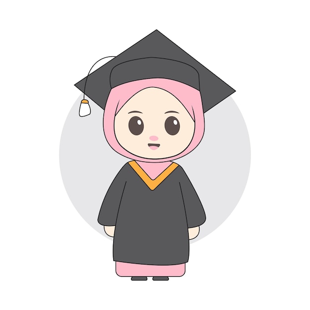 Vettore chibi wisuda 9