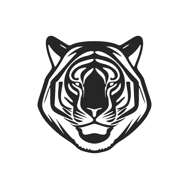 Vector chic black white vector logo tiger isolated