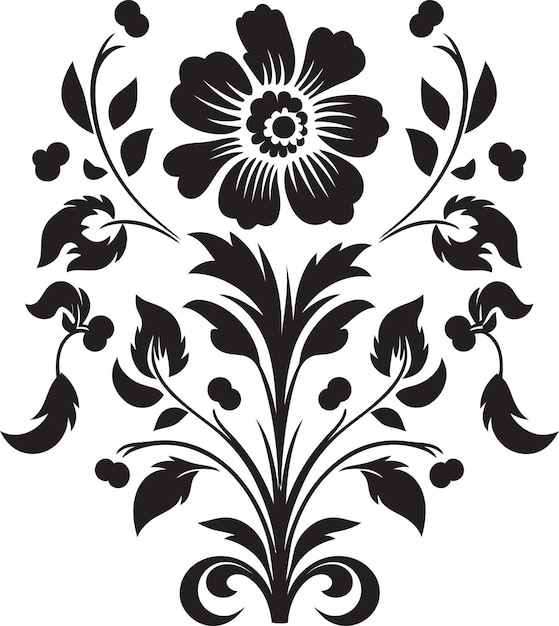 Vettore chic noir bouquets illustrazioni floreali vettoriali