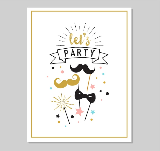 Chic party glitter invitation