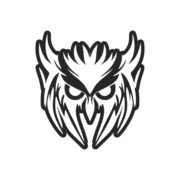 Vector a chic simple black owl logo isolated