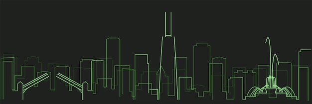 Chicago futurist technology light trace skyline