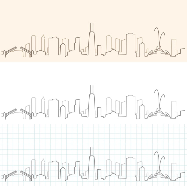 Chicago Handgetekende Skyline