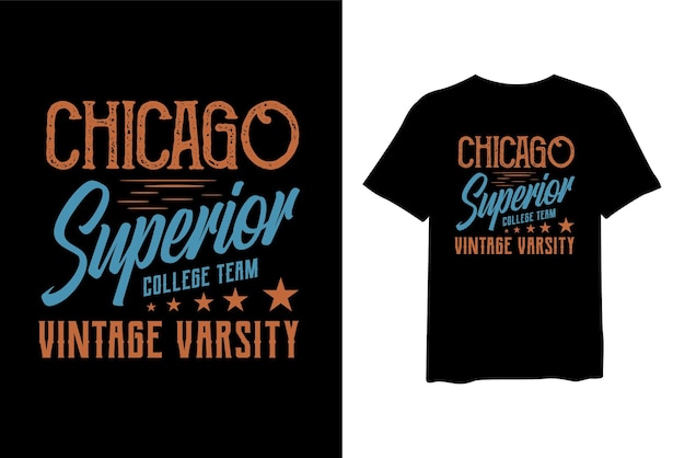 Chicago over vintage of retro t-shirtontwerp stijlvol en trendy kleding