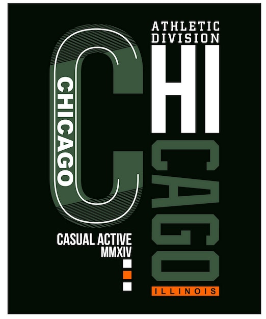 Vector chicago vintage typografieontwerp in vectorillustratie-t-shirtkleding en ander gebruik