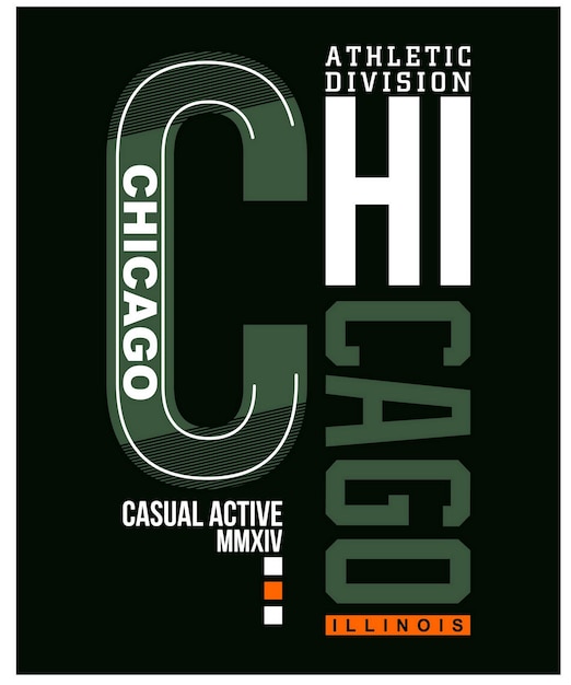 Vettore design tipografico chicago vintage in abbigliamento tshirt illustrazione vettoriale e altri usi