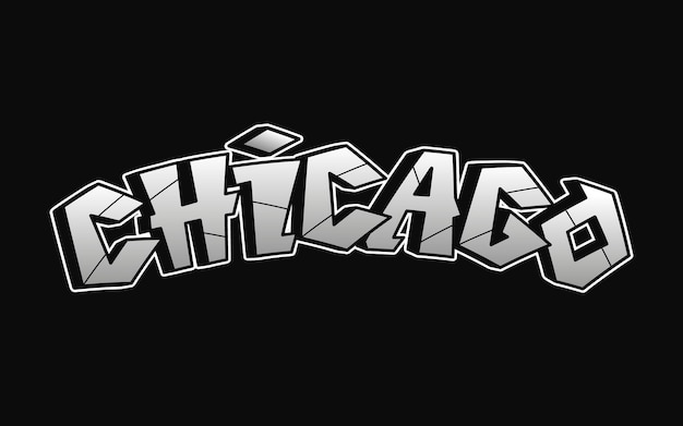 Chicago woord graffiti stijl letters Vector hand getrokken doodle cartoon logo illustratie Grappige coole Chicago letters mode graffiti stijl print voor tshirt poster concept