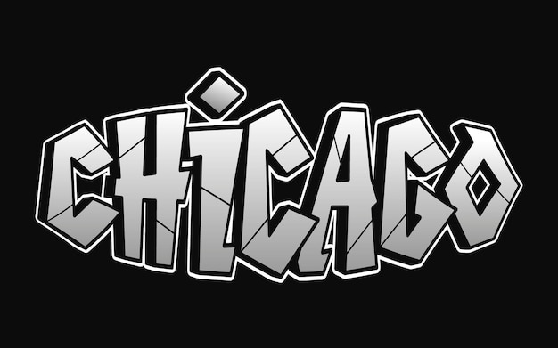 Vector chicago word graffiti style letters