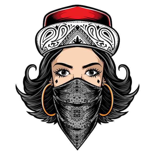 Chicano style women logo