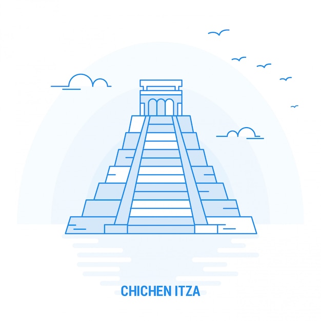 Chichen itza blue landmark