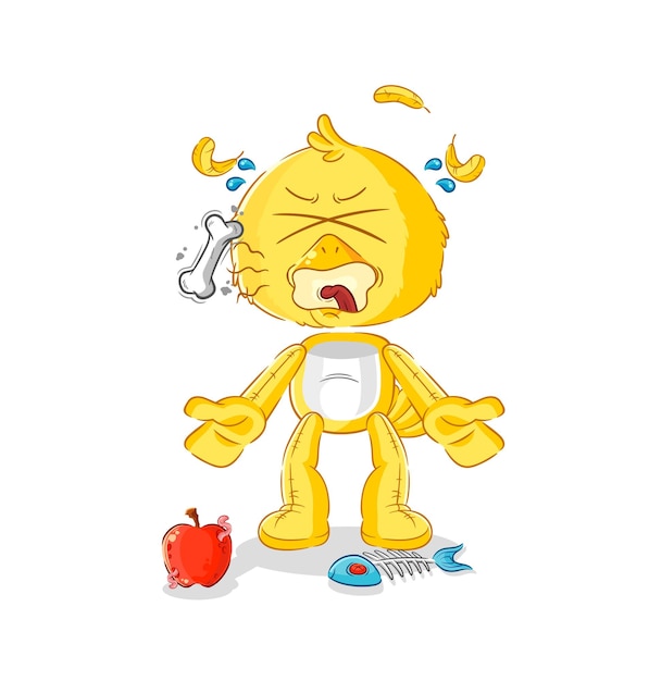 chick burp mascot cartoon vector