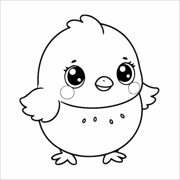 Chick Coloring Page Drawing For Kids