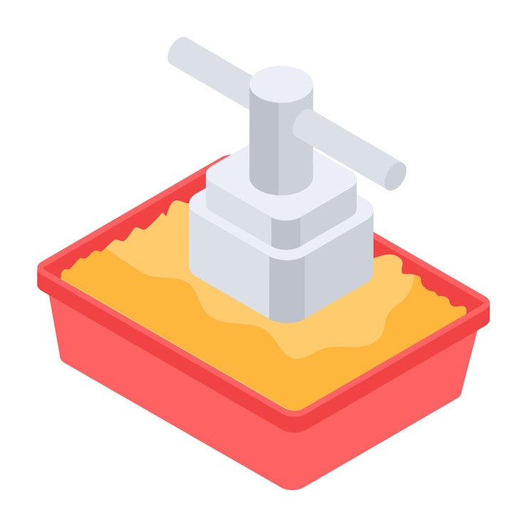 Vector chick feeder isometric icon design