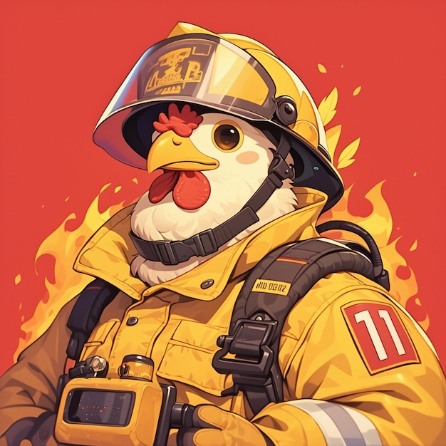 Vettore una pompiere in stile cartone animato