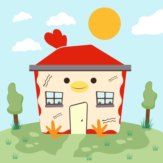 Chick house vector illustration