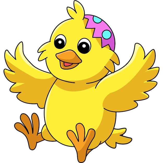 Chick Pop Out In Easter Egg Cartoon Illustratie