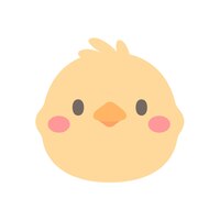Vector chick vector cute animal face design for kids