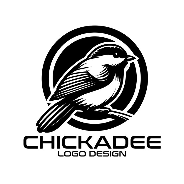 Vector chickadee bird logo design