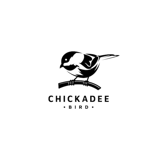 Chickadee bird vector icon logo design illustration 2