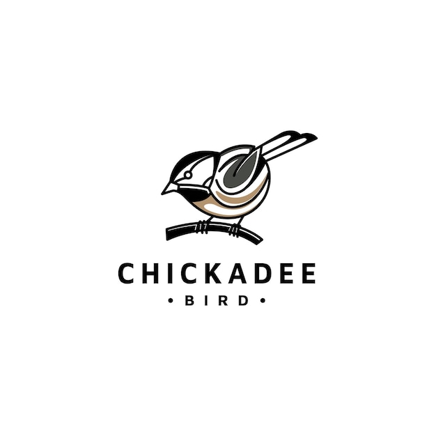 Chickadee vogel vector pictogram logo ontwerp illustratie 2