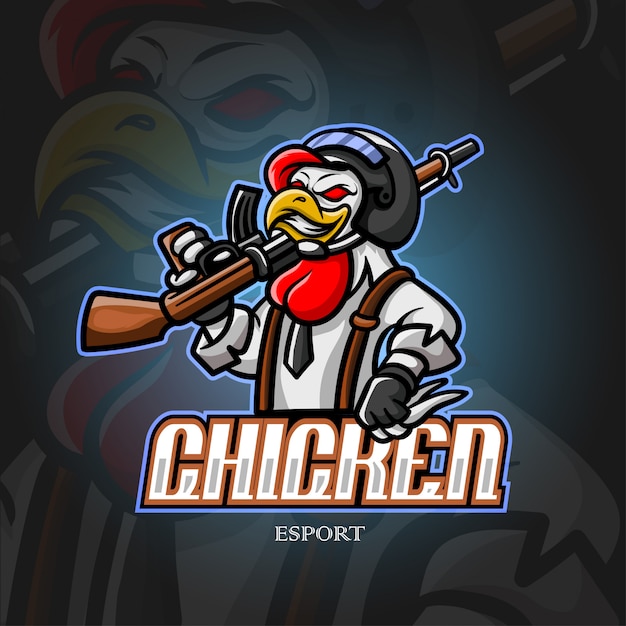 Chicke mascot esport logo design