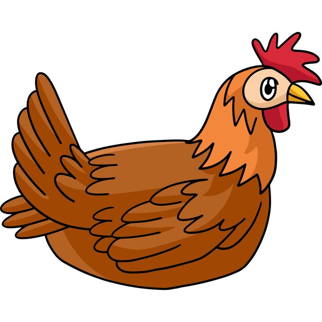 Pollo animale cartone animato colorato clipart