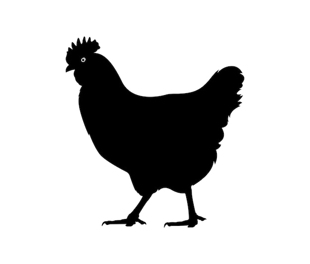 Illustrazione del logo animale della siluetta dell'uccello del pollo