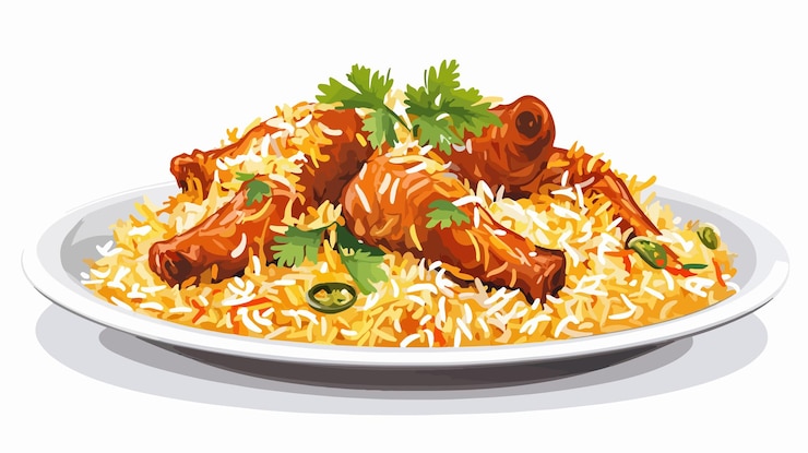 Vector chicken biryani delight