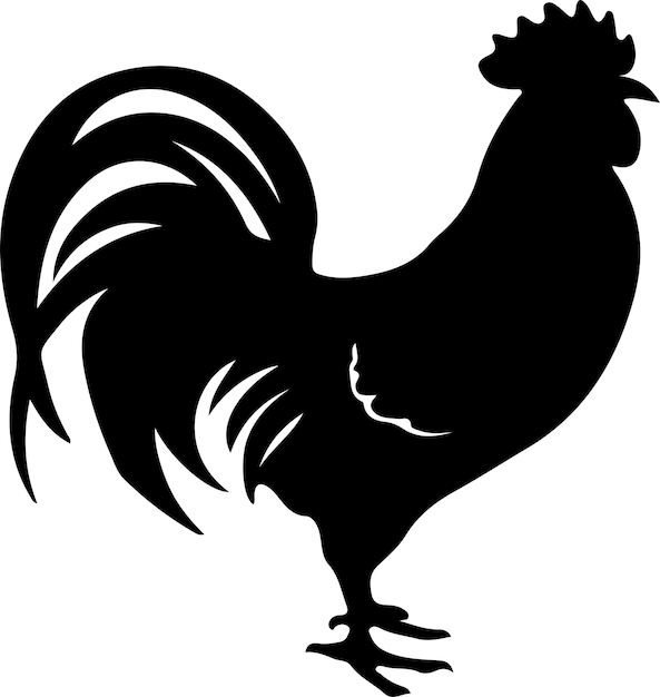 chicken black silhouette with transparent background