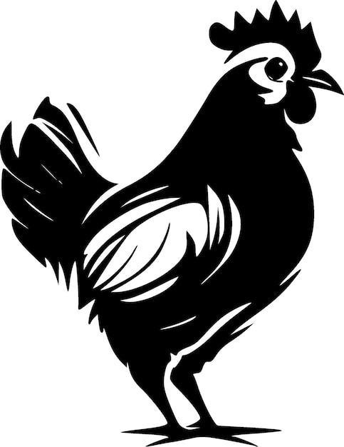 Vector chicken black and white isolated icon vector illustration