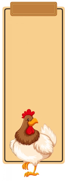 Vector chicken on blank template