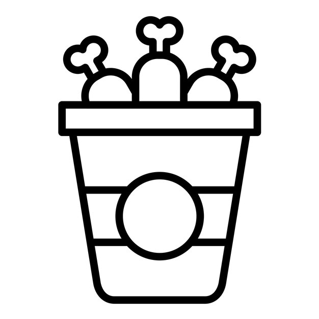 Chicken Bucket Vector Illustration Style