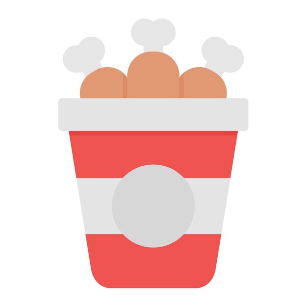 Chicken Bucket Vector Illustration Style