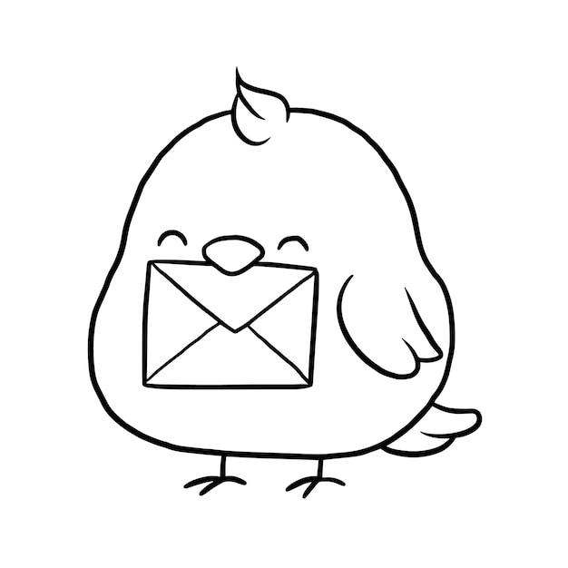Pollo cartone animato animale carino kawaii doodle colorazione pagina disegno