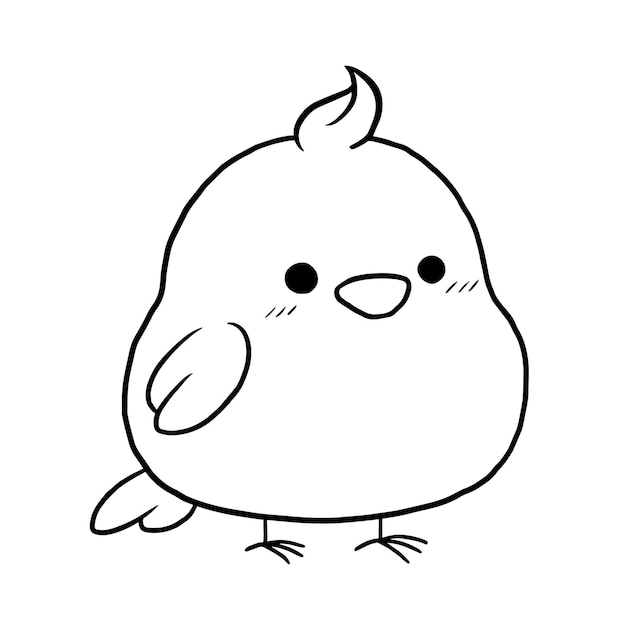 chicken cartoon animal cute kawaii doodle coloring page drawing